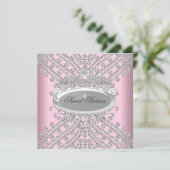 16 zestienjarige Afbeelding met roze diamanten Kaart (Staand voorkant)