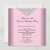 16 zestienjarige Afbeelding met roze diamanten Kaart (Achterkant)