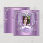 16 zestienjarige Lila roze zilver Kaart (Voorkant / Achterkant)