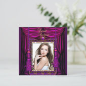 16 zestienjarige Paarse roze goud Kaart (Staand voorkant)