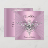 16 zestienjarige roze vlinder kaart (Voorkant / Achterkant)