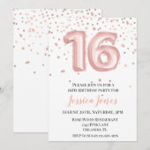 16 zestienjarige Rozen gouden ballonnen Kaart (Voorkant / Achterkant)