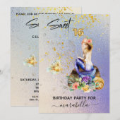 *~* 16 ZOETE ZESTIEN Ombre Blauwe Zeemeermin Verja Kaart (Voorkant / Achterkant)