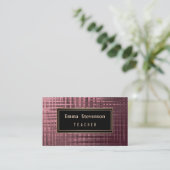 16 Zwart roze, abstract, patroon, roze en zwart Visitekaartje (Staand voorkant)