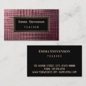 16 Zwart roze, abstract, patroon, roze en zwart Visitekaartje (Voorkant / Achterkant)