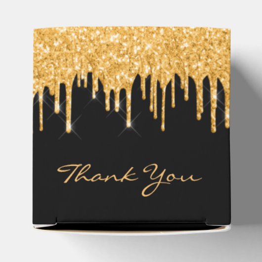 16 zwarte gouddruppels bedankt bedankdoosjes (Bovenkant)