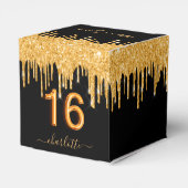 16 zwarte gouddruppels bedankt bedankdoosjes (Achterkant)