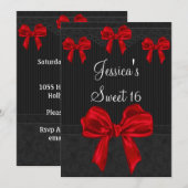 16 zwarte grijze bloemen rode bogen op dag 3 kaart (Voorkant / Achterkant)