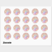 16de Bridal Roos Holographic Ronde Sticker (Vel)