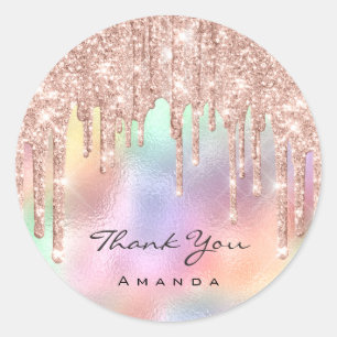 16de Bridal Roos Holographic Ronde Sticker