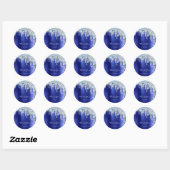 16de Bridal Silver Glitter Royal Blue Ronde Sticker (Vel)