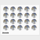 16de Bridal Wedding Ballon Blue Navy Silver Ronde Sticker (Vel)
