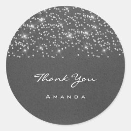 16de Bridal Wedding Gray Kraft Ronde Sticker