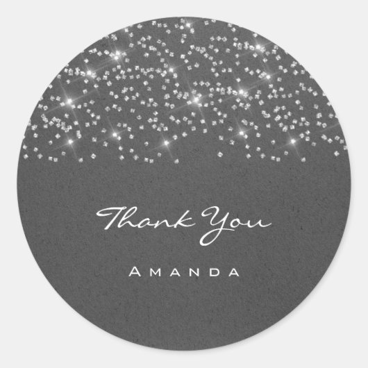 16de Bridal Wedding Gray Kraft Ronde Sticker (Voorkant)