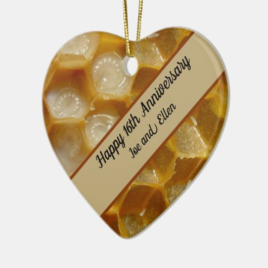 16de Jubileum van de bruiloft, Wax Keepomwille Hea Keramisch Ornament (Links)