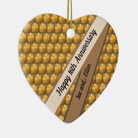 16de Jubileum van de bruiloft, Wax Keepomwille Hea Keramisch Ornament (Rechts)