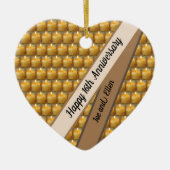 16de Jubileum van de bruiloft, Wax Keepomwille Hea Keramisch Ornament (Voorkant)