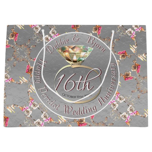 16de Jubileum van het huwelijk Peridot, kaarsen, S Groot Cadeauzakje (Voorkant)