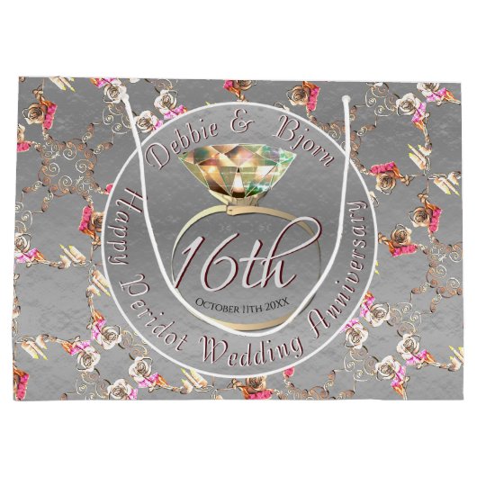 16de Jubileum van het huwelijk Peridot, kaarsen, S Groot Cadeauzakje (Achterkant)