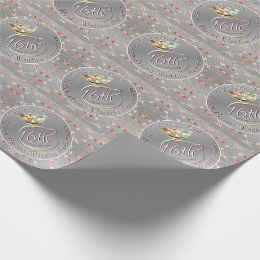 16de Jubileum van het Weddenschap Peridot, Wax, St Cadeaupapier (Hoek)