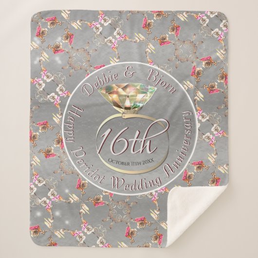 16de Jubileum van het Weddenschap Wax, Peridot & S Sherpa Deken (Voorkant)