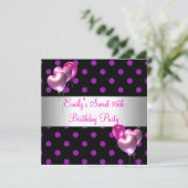 16de roze Paarse zilverballon, zoet Kaart (Staand voorkant)