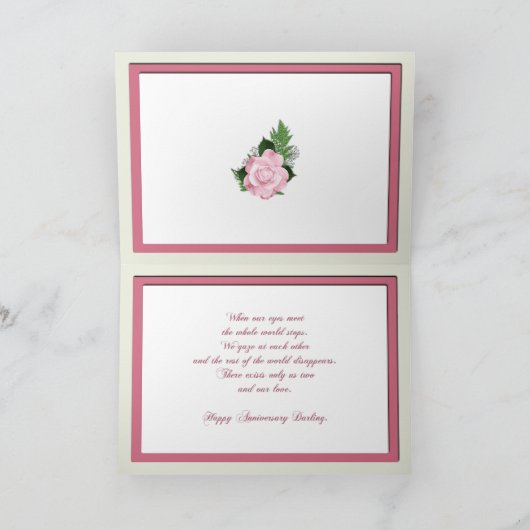 16de trouwdag voor vrouw met rozen kaart (Binnen)