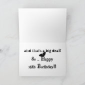 16de verjaardag, dochter, vlinder, zwarte & wit kaart (Binnen)