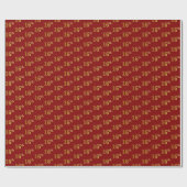 16e (16de) gebeurtenis Red, Faux Gold Cadeaupapier (Vlak)