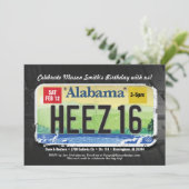 16e Bday Alabama-licentieuitnodiging Kaart (Staand voorkant)