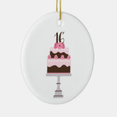 16e Birthday Cake Keramisch Ornament (Rechts)