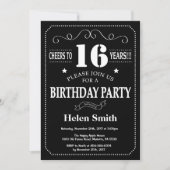 16e Birthday Invitation Chalkboard Kaart (Voorkant)