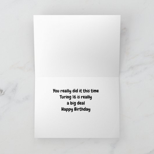 **16e BIRTHDAY** KITTENS ZEGGEN WOW!!! Kaart (Binnen)