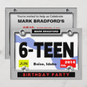16e BIRTHDAY PARTIJVERLENING - BORD VAN VERGUNNING Kaart (Voorkant / Achterkant)
