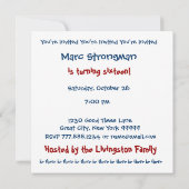 16e Birthday Party Modern Geometric Navy W1831 Kaart (Achterkant)