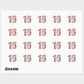 16e Birthday Red Grunge Ronde Sticker (Vel)
