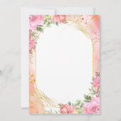 16e BlushPink Flowers Boho Elegant Verjaardagsfees Kaart (Achterkant)