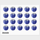 16e Bridal Black Glitter 3D Royal Blue Ronde Sticker (Vel)