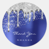 16e Bridal Black Glitter 3D Royal Blue Ronde Sticker (Voorkant)