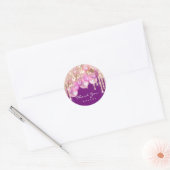 16e Bridal Glitter Ballons Paars Pink Ronde Sticker (Envelop)