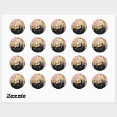 16e Bridal Roos Glitter Ballon Black Ronde Sticker (Vel)