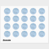 16e Bridal Silver Glitter 3D Blue BABY Ronde Sticker (Vel)