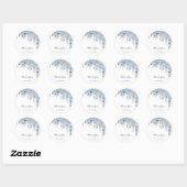 16e Bridal Silver Glitter 3D DripBlue Ronde Sticker (Vel)