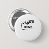 16e bruiloft Jubileum of 16e verjaardag Gift Ronde Button 5,7 Cm (Voorkant /achterkant)