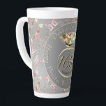 16e bruiloft Jubileum Peridot & Silver Latte M Mok<br><div class="desc">Soms is het simpelweg stellen van hun speciale mijlpaal in een elegante en ondergeciteerde cafè latte mok het beste geschenk,  allemaal met een knik voor de traditionele zestiende gemstone,  peridot,  de staafbloem en natuurlijk de wax kaars.</div>