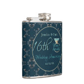 16e bruiloft Jubileum Peridot Silvery Heupfles (Rechts)