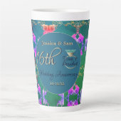 16e bruiloft Jubileum Wax, Statice & Peridot Latte Mok (Voorkant)