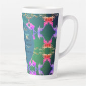 16e bruiloft Jubileum Wax, Statice & Peridot Latte Mok (Rechts)