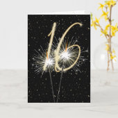 16e bruiloft sparklers kaart (Gele Bloem)