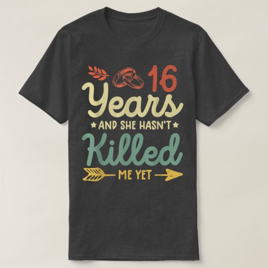16e bruiloft t-shirt matching stellen 16 (Design voorkant)